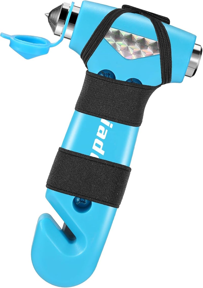 Yiader Store Window Breaker, 3-in-1 Emergency Escape Tool with Car Window Breaker and Seatbelt Cutter, Car Safety Hammer Car Essentials Tool for Women（Blue） - Image 1